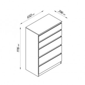 2.03.02.070.4 КАСТОР комод 5 ящиков RU серый в Ишиме - ishim.ok-mebel.com | фото 2