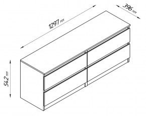 2.03.03.100.4 КАСТОР тумба 4 ящика RU серая в Ишиме - ishim.ok-mebel.com | фото 4