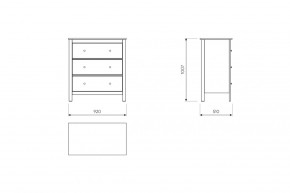 2.08.02.020.14 САГА комод 3 ящика белый/ясень в Ишиме - ishim.ok-mebel.com | фото
