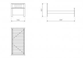 2.08.04.050.15 САГА кровать одинарная 90х200 серая/ясень в Ишиме - ishim.ok-mebel.com | фото 3
