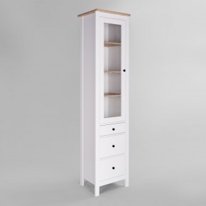 2.08.07.120.14 САГА шкаф с витриной 50 белый/ясень RU в Ишиме - ishim.ok-mebel.com | фото
