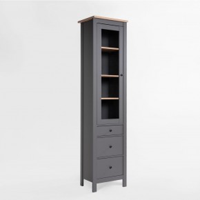 2.08.07.120.15 САГА шкаф с витриной 50 серый/ясень RU в Ишиме - ishim.ok-mebel.com | фото