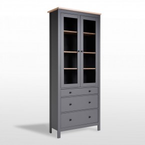 2.08.07.130.15 САГА шкаф с витриной 90 серый/ясень RU в Ишиме - ishim.ok-mebel.com | фото