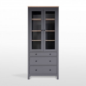 2.08.07.130.15 САГА шкаф с витриной 90 серый/ясень RU в Ишиме - ishim.ok-mebel.com | фото 2
