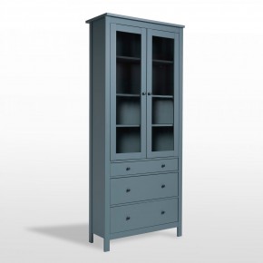 2.08.07.130.6 САГА шкаф с витриной 90 темно-бирюзовый RU в Ишиме - ishim.ok-mebel.com | фото