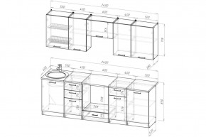 АНТИКА Кухонный гарнитур Базис (2400 мм) в Ишиме - ishim.ok-mebel.com | фото 2