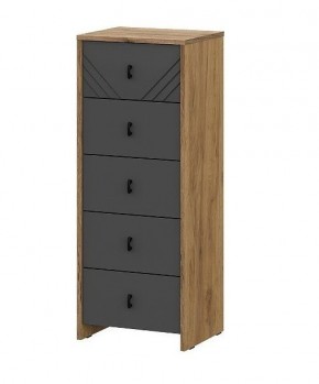 БАЙКАЛ Комод (5 ящиков) Графит/Дуб золотой в Ишиме - ishim.ok-mebel.com | фото
