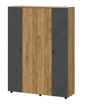 БАЙКАЛ Шкаф четырехстворчатый (Графит/Дуб золотой) в Ишиме - ishim.ok-mebel.com | фото