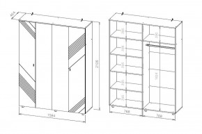 БАЙКАЛ Шкаф четырехстворчатый (Графит/Дуб золотой) в Ишиме - ishim.ok-mebel.com | фото 3