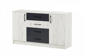 БЕАТРИС Комод К1400 (дуб крафт белый/антрацит) в Ишиме - ishim.ok-mebel.com | фото 2