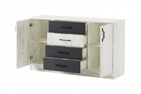 БЕАТРИС Комод К1400 (дуб крафт белый/антрацит) в Ишиме - ishim.ok-mebel.com | фото 3