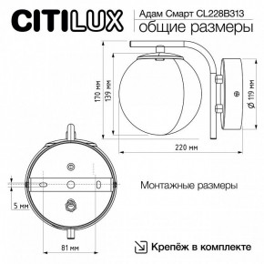 Бра Citilux Адам Смарт CL228B313 в Ишиме - ishim.ok-mebel.com | фото 8