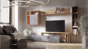 ДАЛЛАС Гостиная (модульная) цемент темный в Ишиме - ishim.ok-mebel.com | фото
