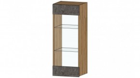 ДАЛЛАС Шкаф со стеклом (цемент темный) в Ишиме - ishim.ok-mebel.com | фото