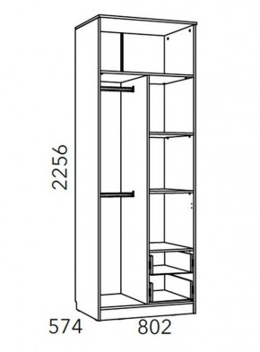 Детская Фанк Шкаф для одежды с ящиками НМ 014.07 М в Ишиме - ishim.ok-mebel.com | фото 3