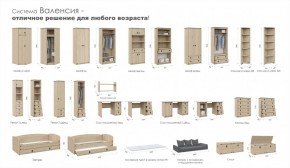 Детская Система Валенсия Шкаф-Пенал 1д2ящ Дуб сонома в Ишиме - ishim.ok-mebel.com | фото 4