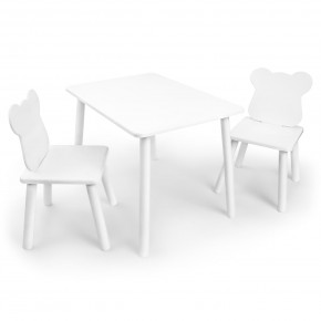 Детский комплект стол и два стула «Мишка» Rolti Baby (белый/белый, массив березы/мдф) в Ишиме - ishim.ok-mebel.com | фото