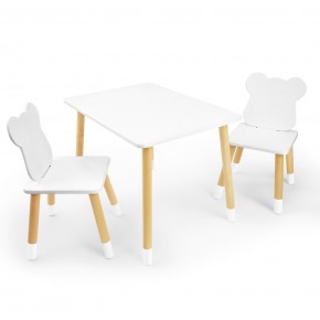 Детский комплект стол и два стула «Мишка» Rolti Baby (белый/береза, массив березы/мдф) в Ишиме - ishim.ok-mebel.com | фото