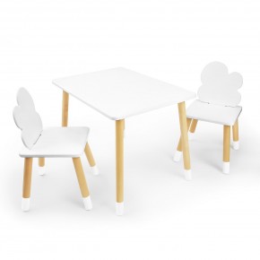 Детский комплект стол и два стула «Облачко» Rolti Baby (белый/береза, массив березы/мдф) в Ишиме - ishim.ok-mebel.com | фото