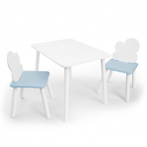 Детский комплект стол и два стула «Облачко» Rolti Baby (белый/голубой, массив березы/мдф) в Ишиме - ishim.ok-mebel.com | фото