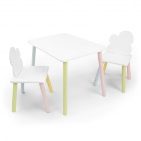 Детский комплект стол и два стула «Облачко» Rolti Baby (белый/цветной, массив березы/мдф) в Ишиме - ishim.ok-mebel.com | фото