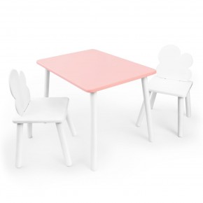 Детский комплект стол и два стула «Облачко» Rolti Baby (розовый/белый, массив березы/мдф) в Ишиме - ishim.ok-mebel.com | фото