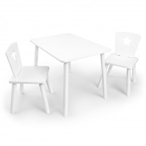 Детский комплект стол и два стула «Звезда» Rolti Baby (белый/белый, массив березы/мдф) в Ишиме - ishim.ok-mebel.com | фото
