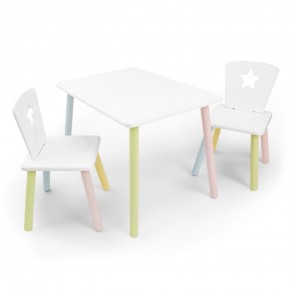 Детский комплект стол и два стула «Звезда» Rolti Baby (белый/цветной, массив березы/мдф) в Ишиме - ishim.ok-mebel.com | фото