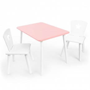 Детский комплект стол и два стула «Звезда» Rolti Baby (розовый/белый, массив березы/мдф) в Ишиме - ishim.ok-mebel.com | фото