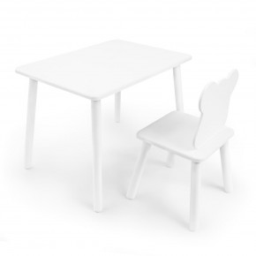 Детский комплект стол и стул «Мишка» Rolti Baby (белый/белый, массив березы/мдф) в Ишиме - ishim.ok-mebel.com | фото