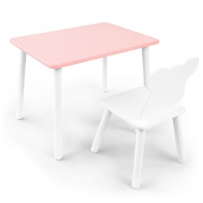 Детский комплект стол и стул «Мишка» Rolti Baby (розовый/белый, массив березы/мдф) в Ишиме - ishim.ok-mebel.com | фото 1