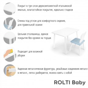 Детский комплект стол и стул «Облачко» Rolti Baby  (голубая столешница/белое сиденье/белые ножки) в Ишиме - ishim.ok-mebel.com | фото 4