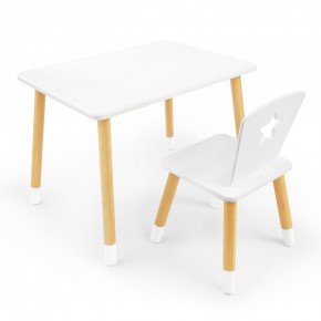 Детский комплект стол и стул «Звезда» Rolti Baby (белый/береза, массив березы/мдф) в Ишиме - ishim.ok-mebel.com | фото