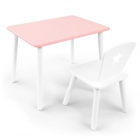 Детский комплект стол и стул «Звезда» Rolti Baby (розовый/белый, массив березы/мдф) в Ишиме - ishim.ok-mebel.com | фото