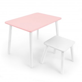 Детский комплект стол и табурет Rolti Baby (розовая столешница/белое сиденье/белые ножки) в Ишиме - ishim.ok-mebel.com | фото