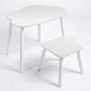 Детский комплект стол ОБЛАЧКО  и табурет Rolti Baby (белая столешница/белое сиденье/белые ножки) в Ишиме - ishim.ok-mebel.com | фото
