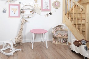 Детский стол круглый Rolti Baby (розовый/белый, массив березы/мдф) в Ишиме - ishim.ok-mebel.com | фото 1