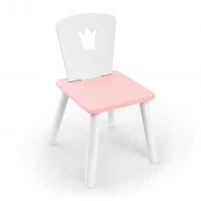 Детский стул Rolti Baby «Корона» (белый/розовый/белый, массив березы/мдф) в Ишиме - ishim.ok-mebel.com | фото 1