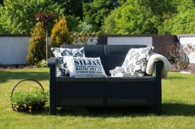 Диван пластиковый Корфу (Corfu love seat) графит в Ишиме - ishim.ok-mebel.com | фото 5