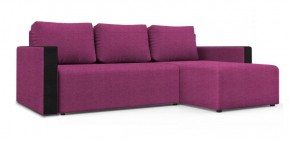 Диван угловой Алиса 3 Shaggy FUCHSIA - TEOS BLACK в Ишиме - ishim.ok-mebel.com | фото