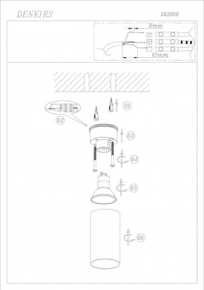 DK2008-WH Светильник накладной IP 20, 50 Вт, GU10, белый, алюминий в Ишиме - ishim.ok-mebel.com | фото 2