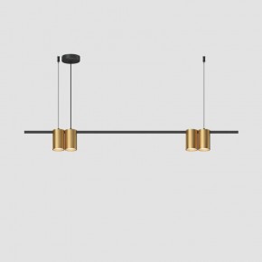 DK4061-BK+SG Подвесной светильник ORBIT, IP20, 4xGU10 LED до 15 Вт, черный + сатинированное золото, алюминий в Ишиме - ishim.ok-mebel.com | фото