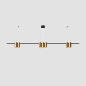 DK4063-BK+SG Подвесной светильник ORBIT, IP20, 7xGU10 LED до 15 Вт, черный + сатинированное золото, алюминий в Ишиме - ishim.ok-mebel.com | фото