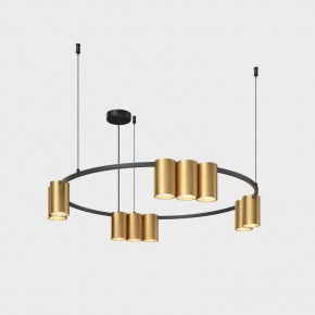 DK4065-BK+SG Подвесной светильник ORBIT , IP20, 10xGU10 LED до 15 Вт, черный + сатинированное золото, алюминий в Ишиме - ishim.ok-mebel.com | фото