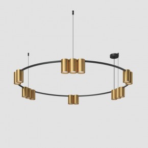DK4067-BK+SG Подвесной светильник ORBIT, IP20, 15xGU10 LED, до 15 Вт, черный + сатинированное золото, алюминий в Ишиме - ishim.ok-mebel.com | фото 2
