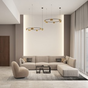 DK4067-BK+SG Подвесной светильник ORBIT, IP20, 15xGU10 LED, до 15 Вт, черный + сатинированное золото, алюминий в Ишиме - ishim.ok-mebel.com | фото 4