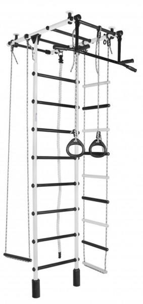 ДСК Атлант цв.белый-черный: турник, кольца, канат, трапеция, веревочная лестница в Ишиме - ishim.ok-mebel.com | фото