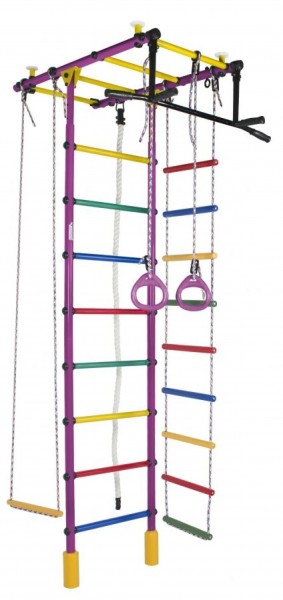 ДСК Атлант цв.фиолетовый радуга: турник, кольца, канат, трапеция, веревочная лестница в Ишиме - ishim.ok-mebel.com | фото