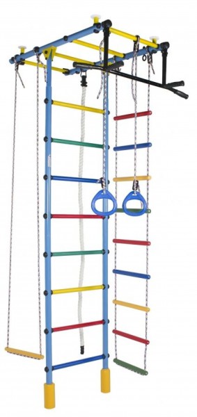 ДСК Атлант цв.голубой радуга: турник, кольца, канат, трапеция, веревочная лестница в Ишиме - ishim.ok-mebel.com | фото