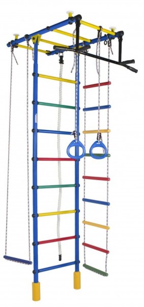 ДСК Атлант цв.синий радуга: турник, кольца, канат, трапеция, веревочная лестница в Ишиме - ishim.ok-mebel.com | фото